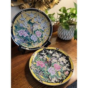 Vintage Eiwa kensei Japanese porcelain plates - SET OF 2 - Rare